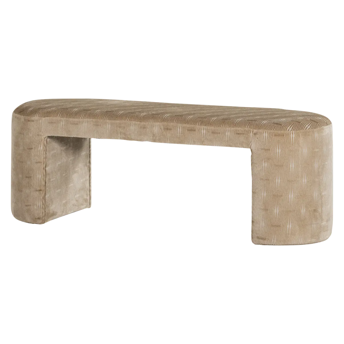 WOOOD Jacob benk, oval - naturlig vevd polyesterstoff (130x46))