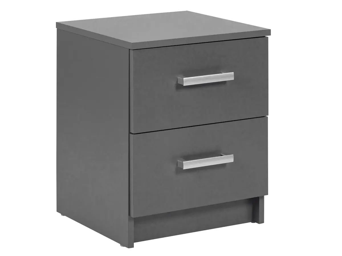NORDIC LIVING COLLECTION Elenzio kommode, med 2 skuffer - grafittgrå melamin