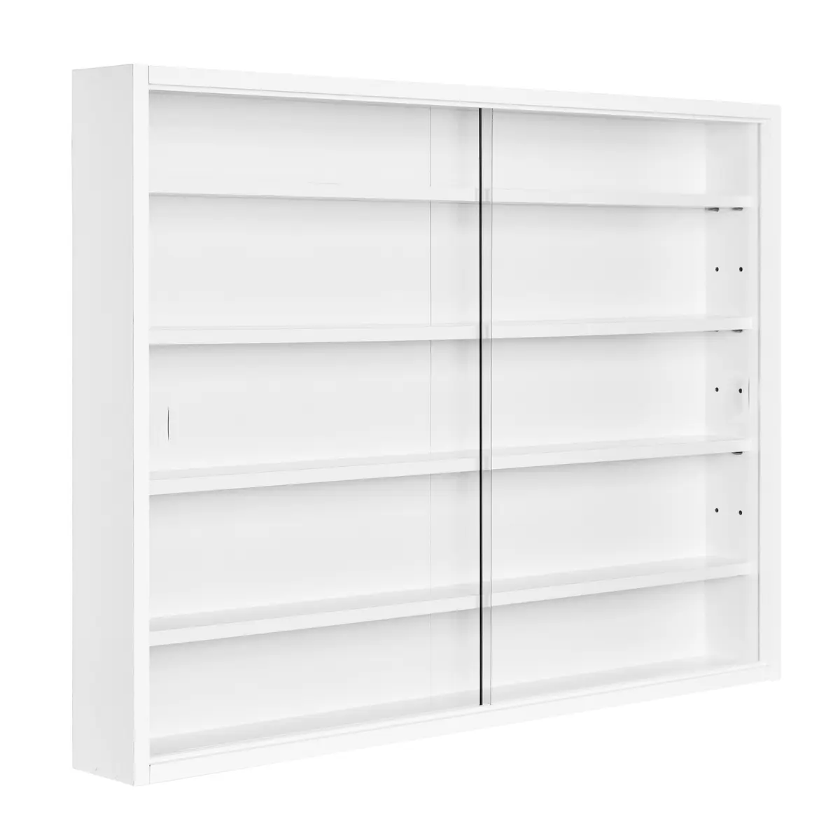 NORDIC LIVING COLLECTION Compilati veggskap, med 2 skyvedører i glass og 4 hyller - hvit MDF