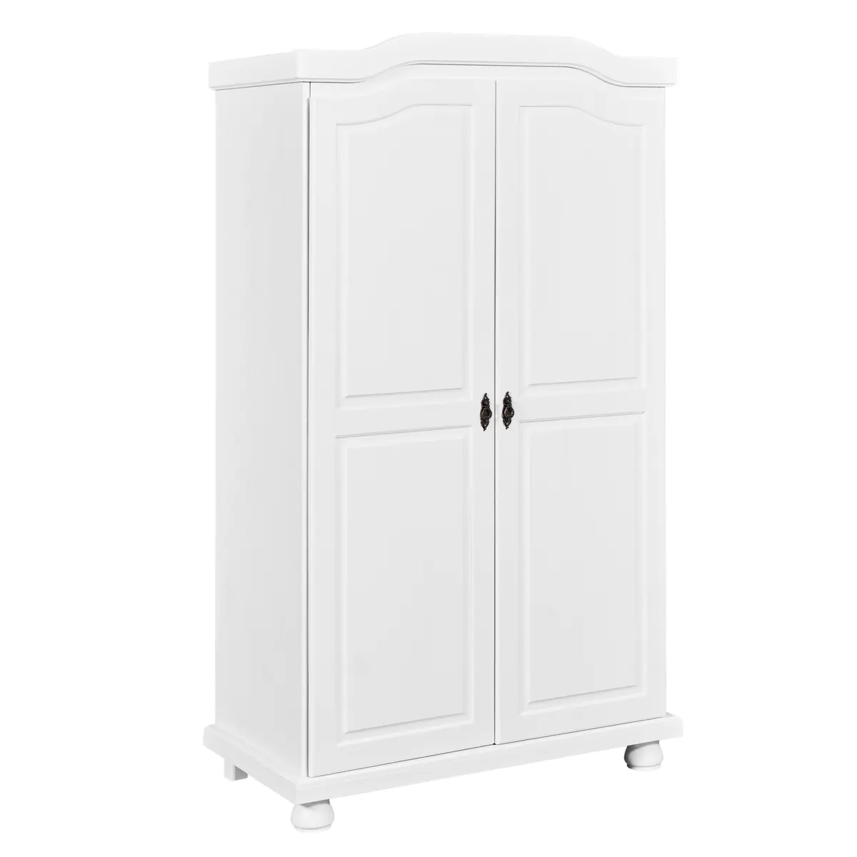 NORDIC LIVING-KOLLEKSJONEN Hedda garderobe, med 2 dører, 1 klesstang, 4 hyller - hvit furu