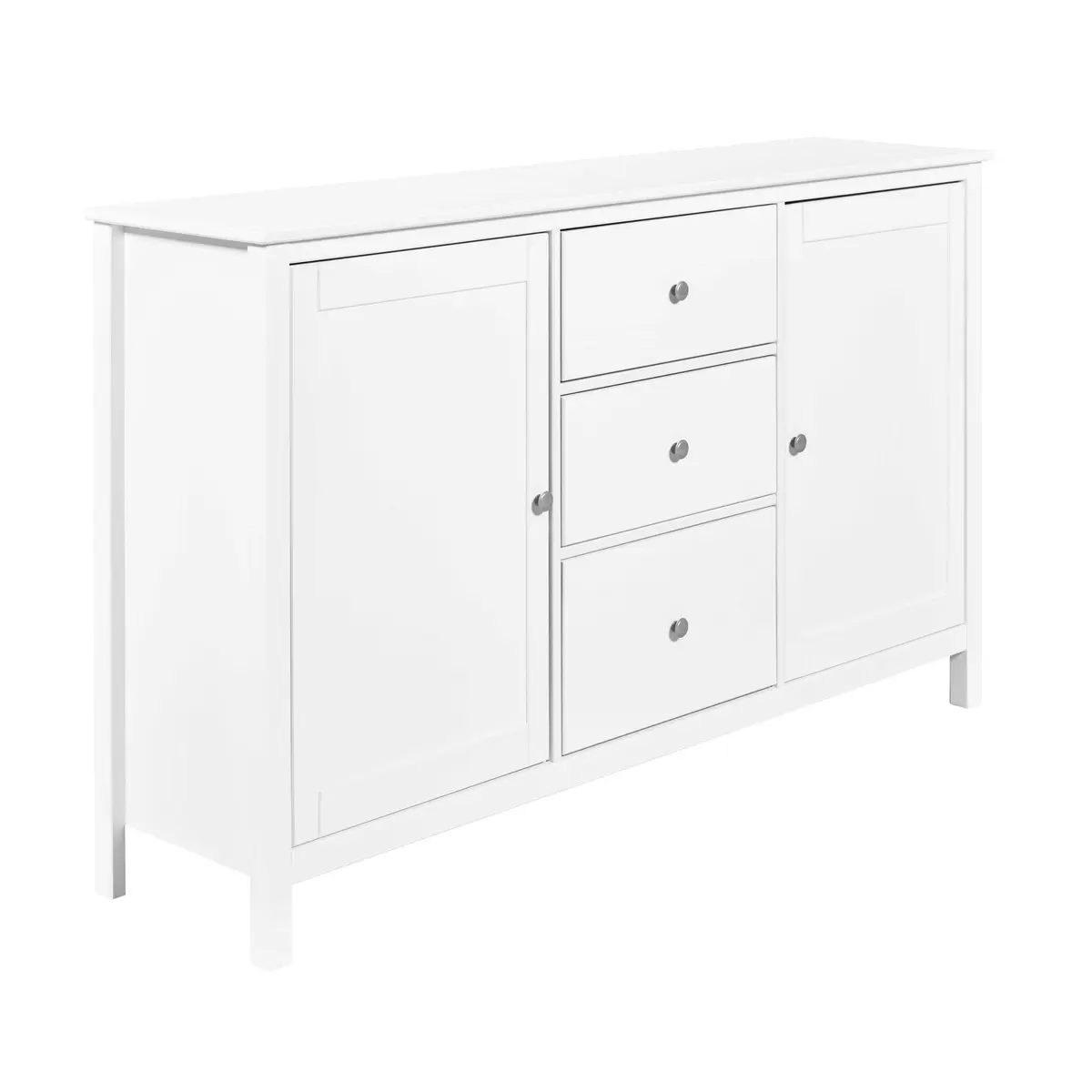 NORDIC LIVING-KOLLEKSJONEN Chilly Home kommode, med 2 dører, 3 skuffer og 2 hyller - hvit furu