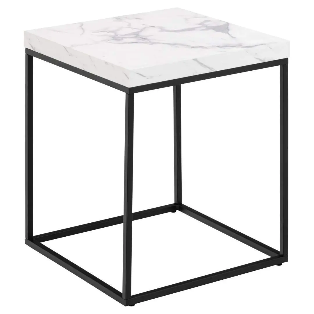 Barossa sofabord 40cm marmor dekor hvit.