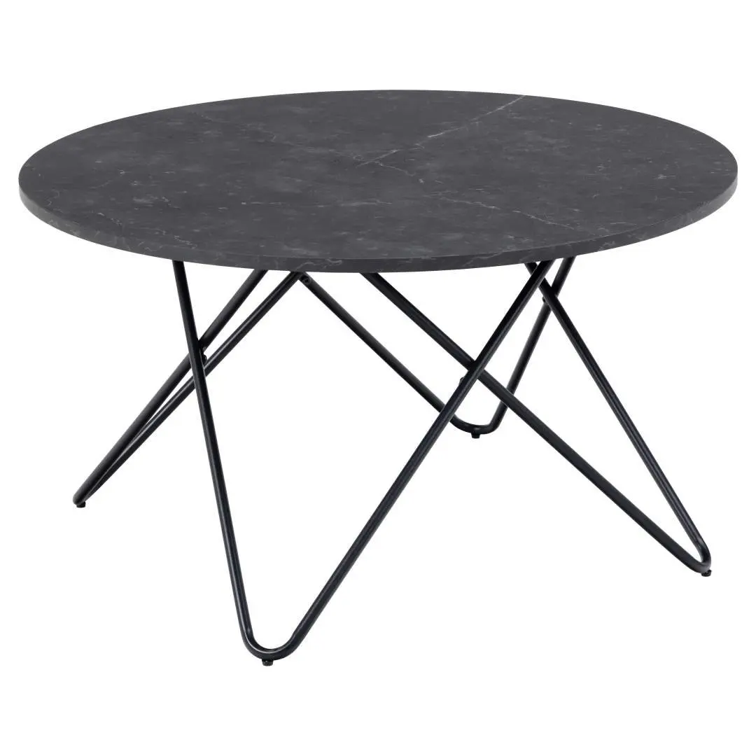 Wyre sofabord Ø80cm svart.