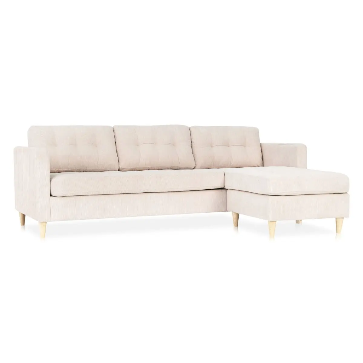 Marino sofa AB1, sjeselongsofa høyre eller venstresnudd i fløjl sannfarget.