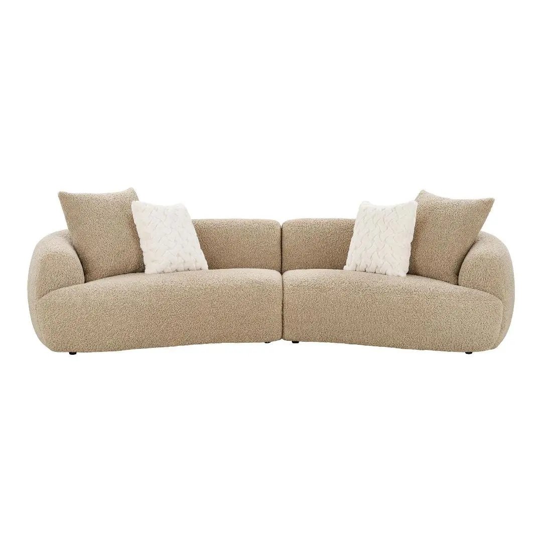 Dorte sofa 3 pers. inkl. 4 pynteputer lysebrun.