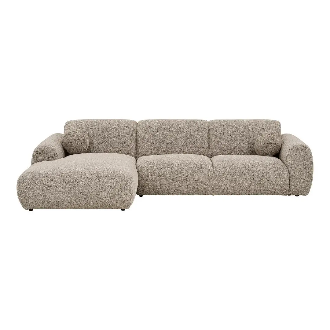 Astrid sofa venstrevendt inkl. 2 pynteputer stein grå.
