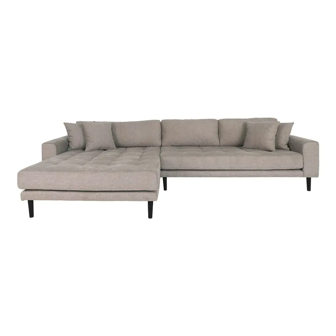 Lido sofa sjeselongsofa venstrevent 4 puter brun.