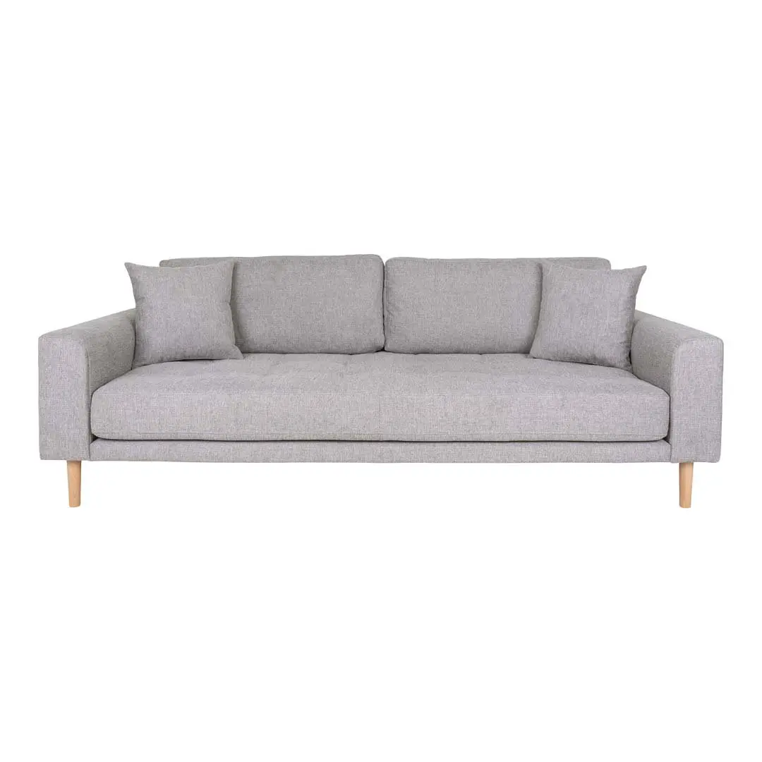 Lido sofa 3 seter med 2 puter lysegrå.