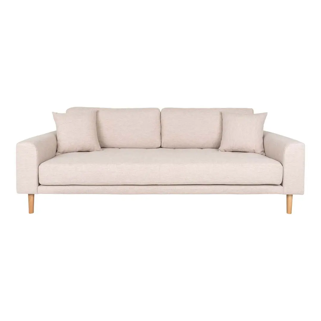 Lido sofa 3 seter med 2 puter sandfarget.