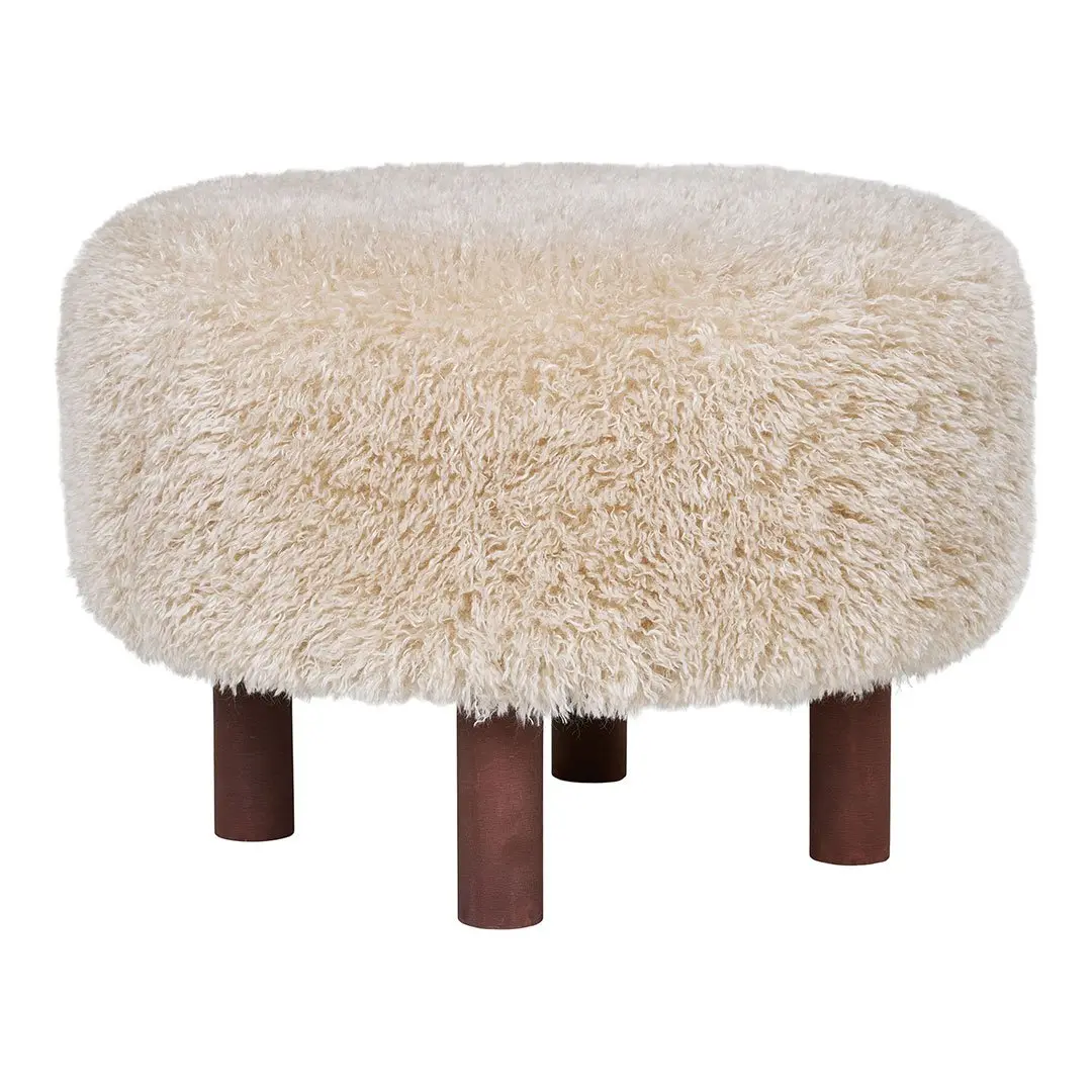 Inverness puff Ø50 cm brun.