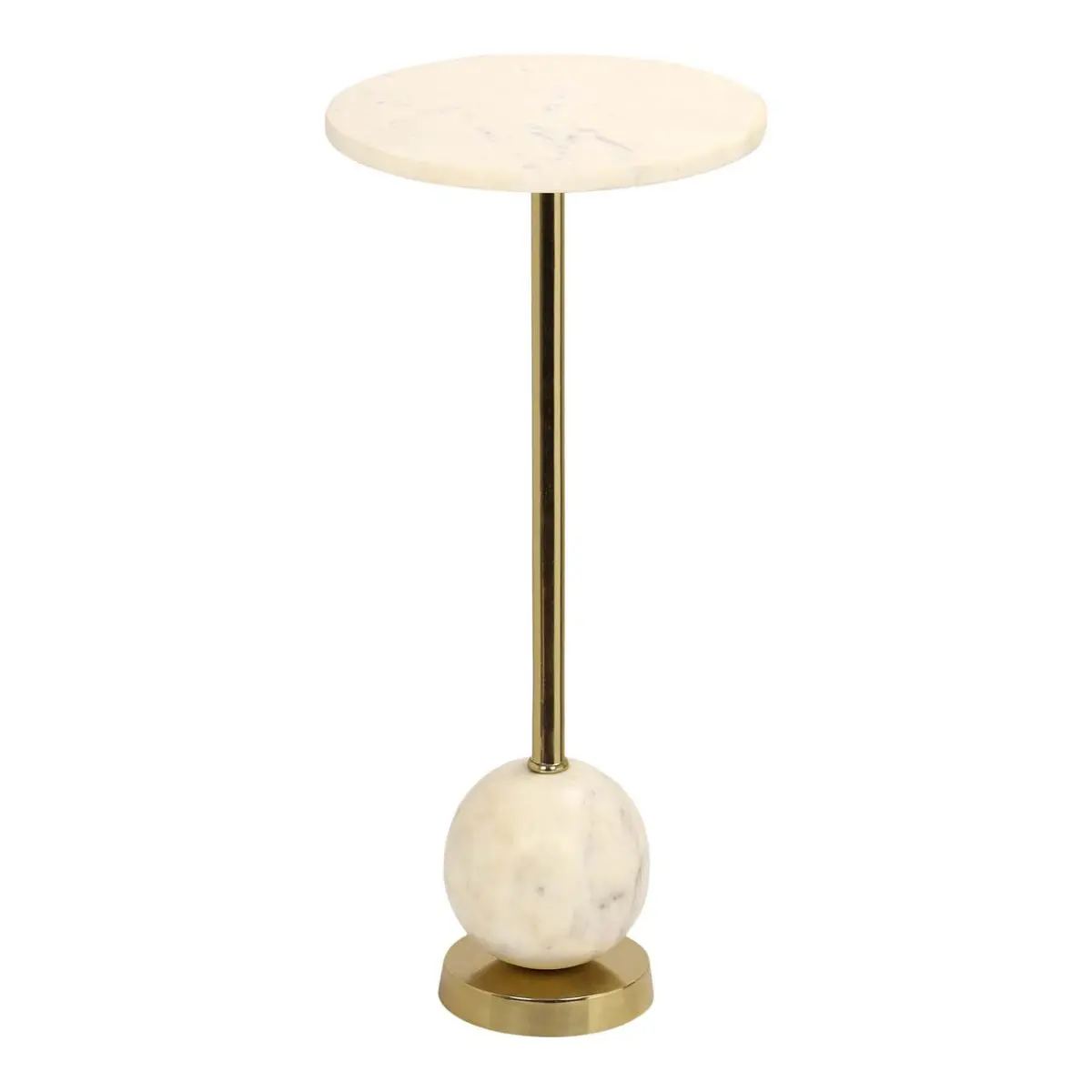 Salo sofabord , hjørnebord Ø25cm marmor messing, marmor.