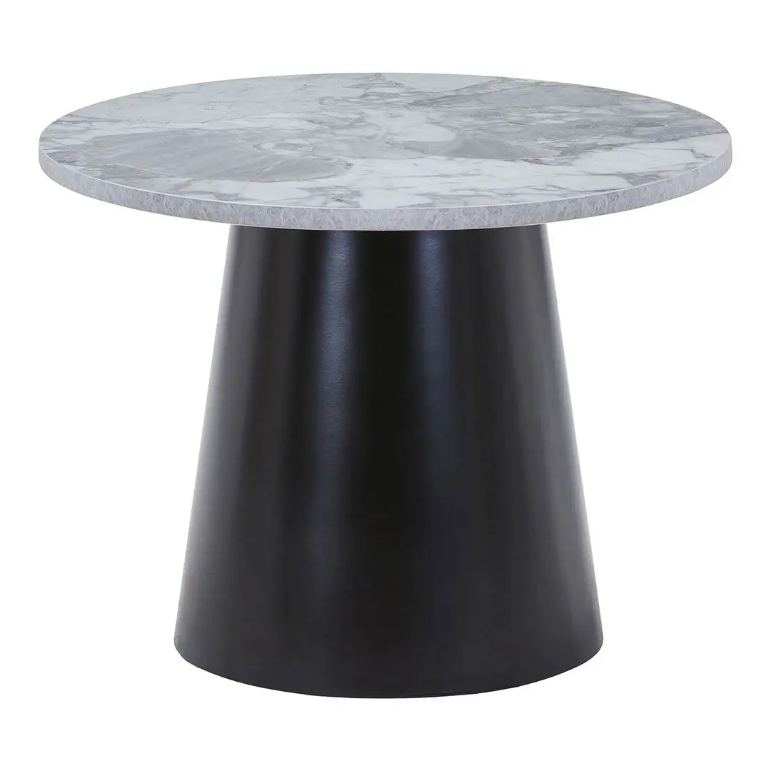 Brito sofabord marmor-look Ø60 cm grå, svart.