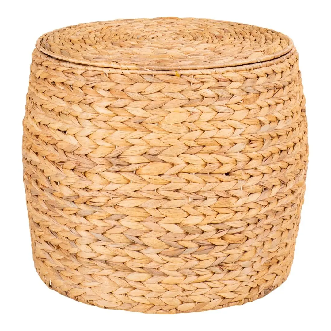 Delia hjørnebord Ø43cm med lagring natur.