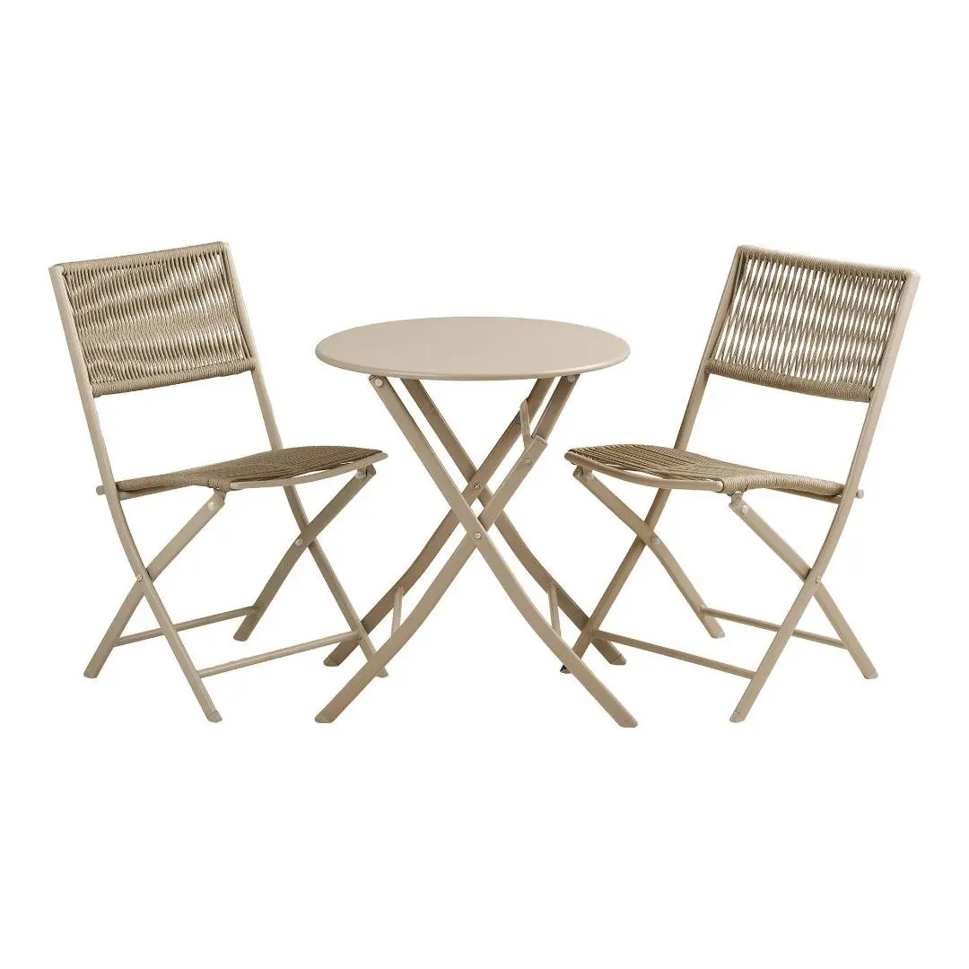 Arja cafesett 1 bord 2 stoler taupe.