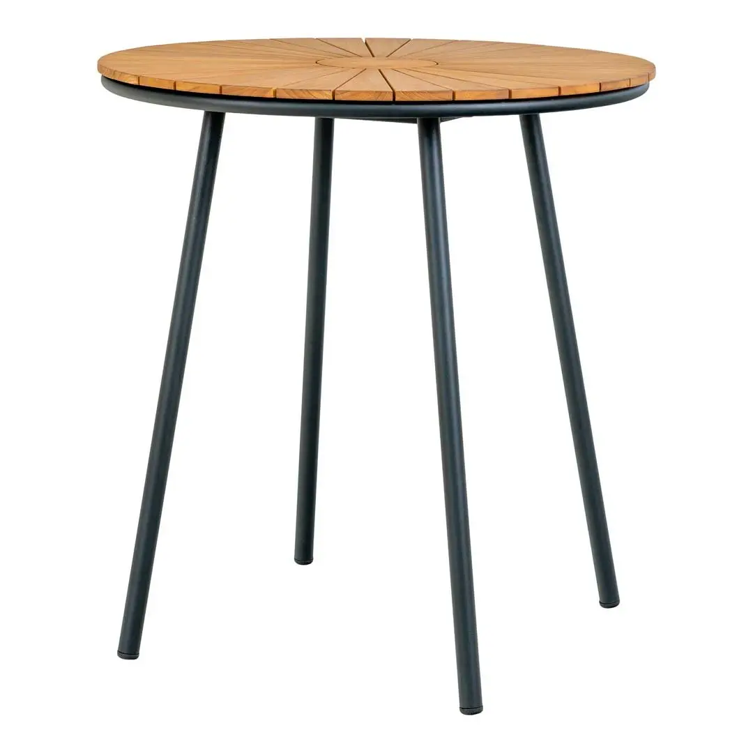 Cleveland cafebord Ø70cm teak,svart.