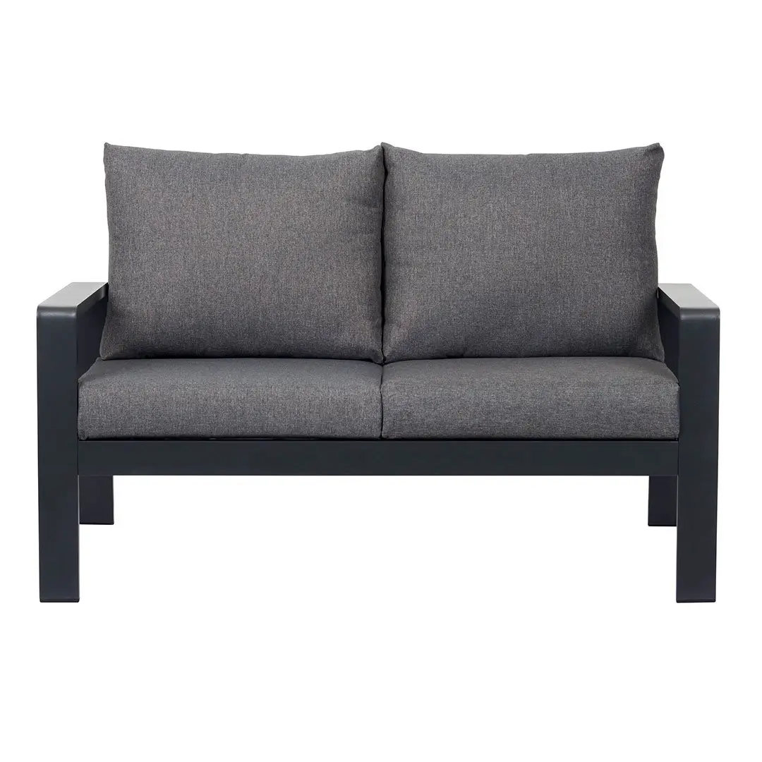 Lis hagesofa 2 pers. med puter svart, grå.