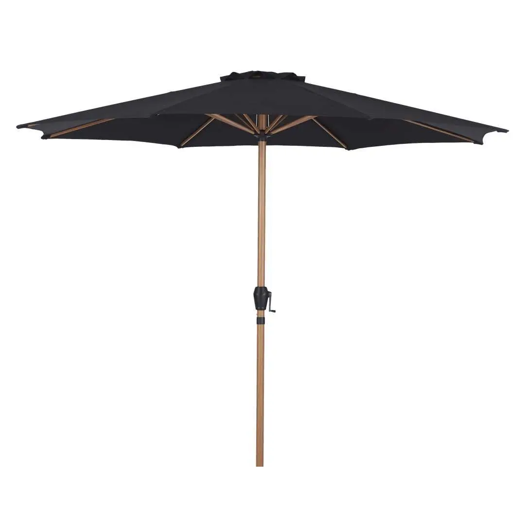 Felix parasoll Ø300cm svart,teak.