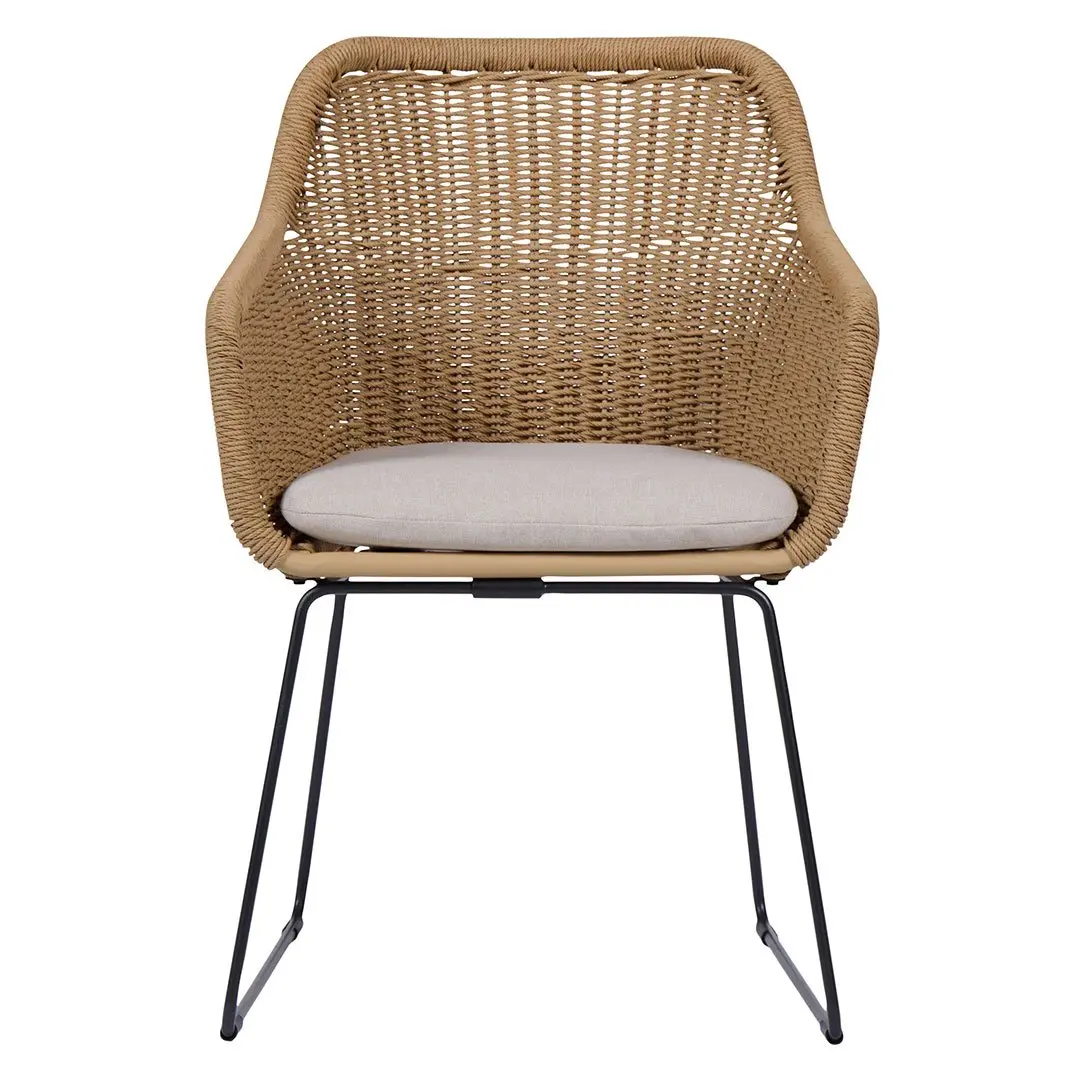 Sif hagestol polyrattan med pute svart, natur.