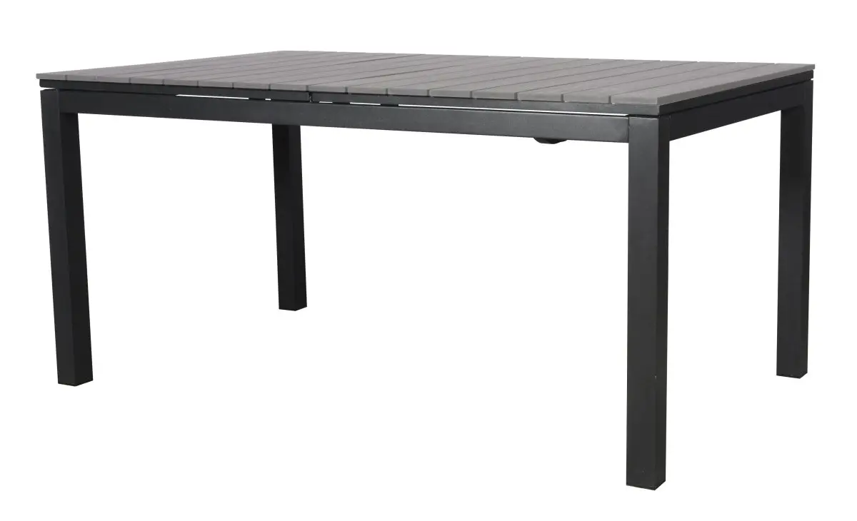 Dory hagebord, inkl. 2 tilleggsplater L 160-260 cm svart/grå.