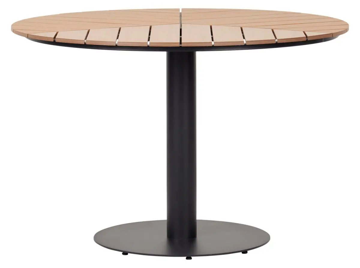 Hector hagebord Ø113 cm svart, teak ask.