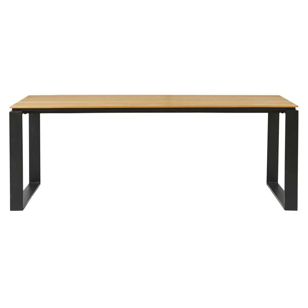 Martinus hagebord 100x210cm svart,teak dekor.