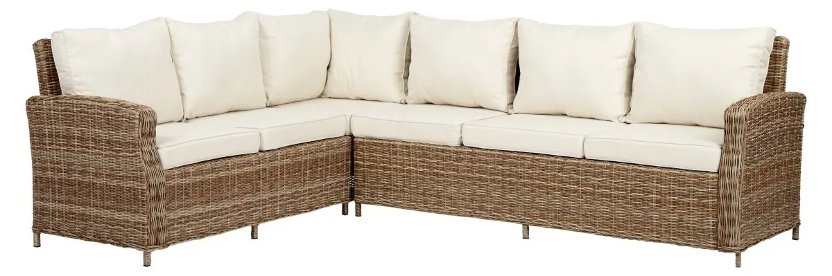 Gram hagesofa hjørne, inkl. pute, natur og off white.