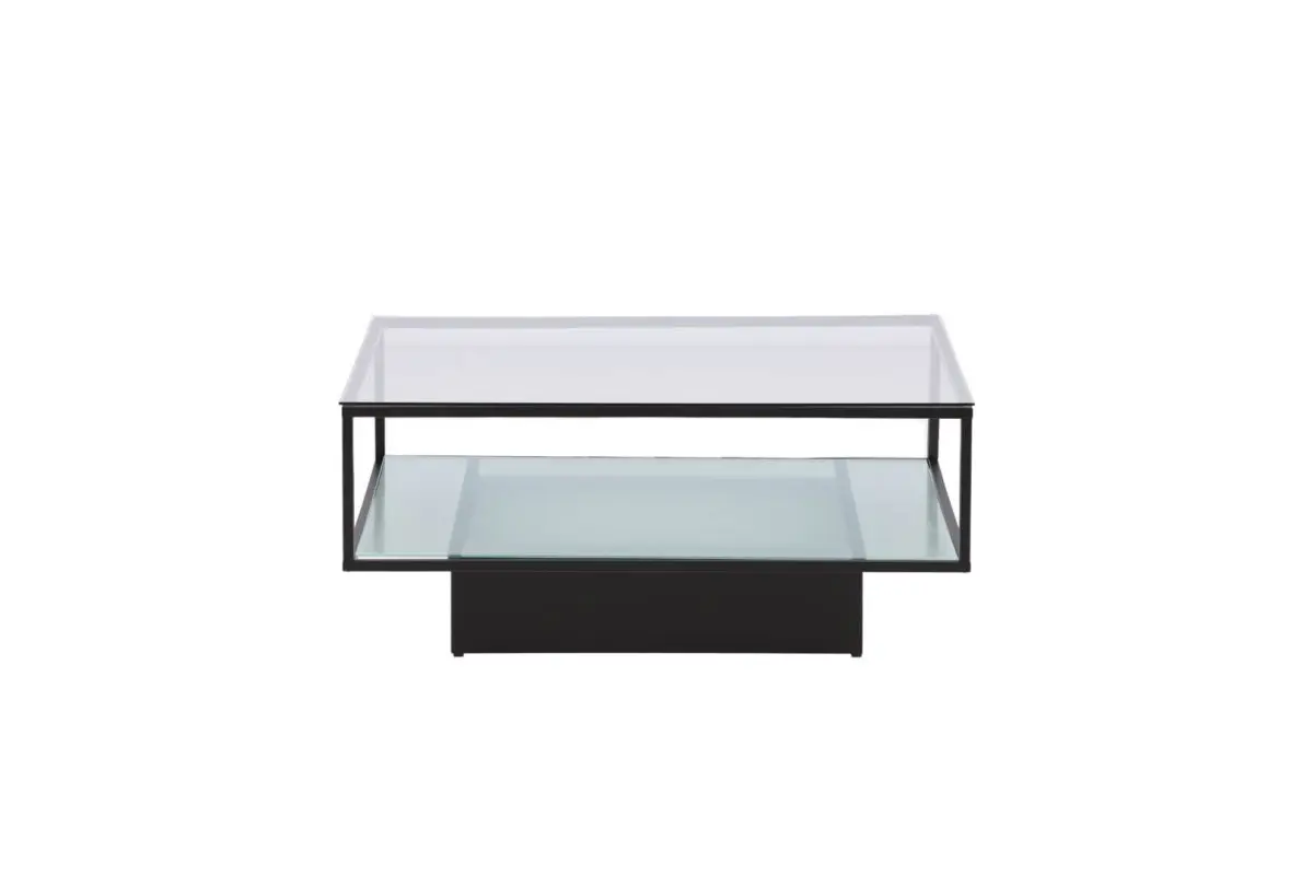 Maglehem sofabord 90x90cm svart, glass.