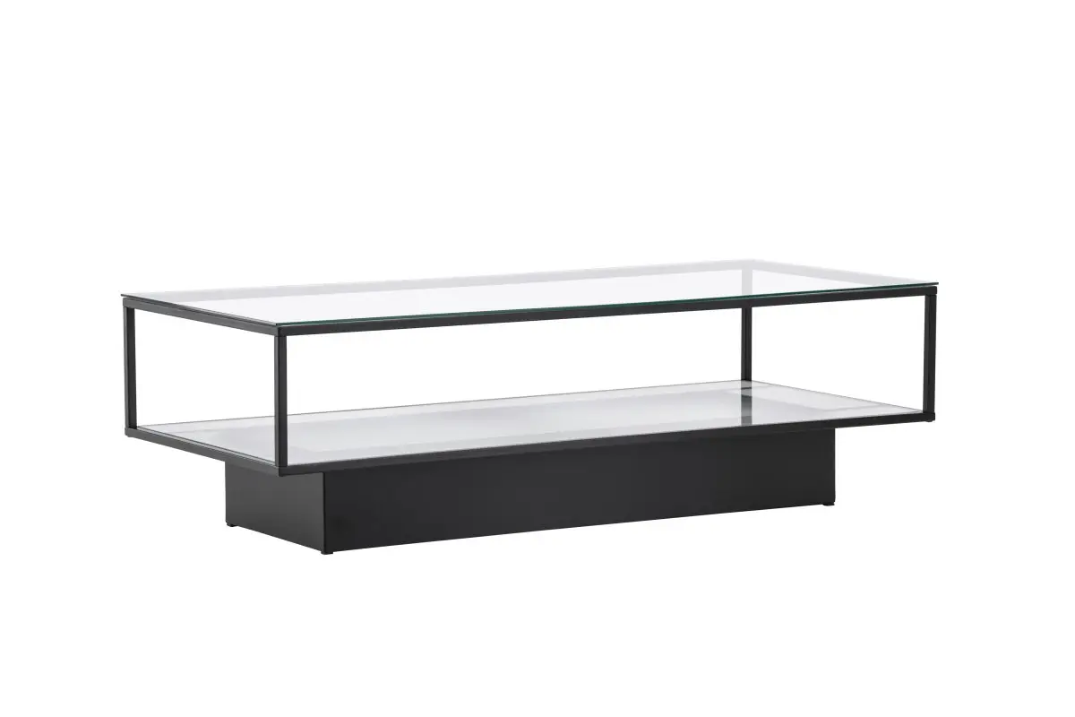 Maglehem sofabord med hylle 60x130 cm glass.