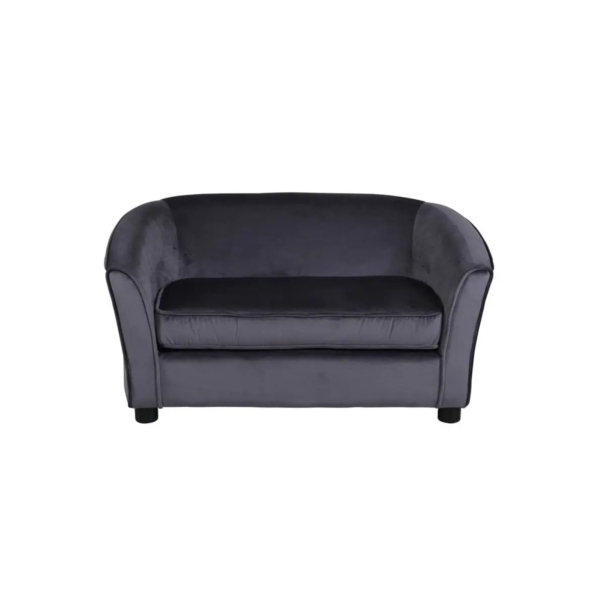 Velvet sofa 2 seter til barn grå.