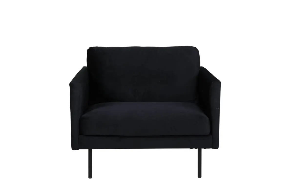 Zoom lenestol velour svart.
