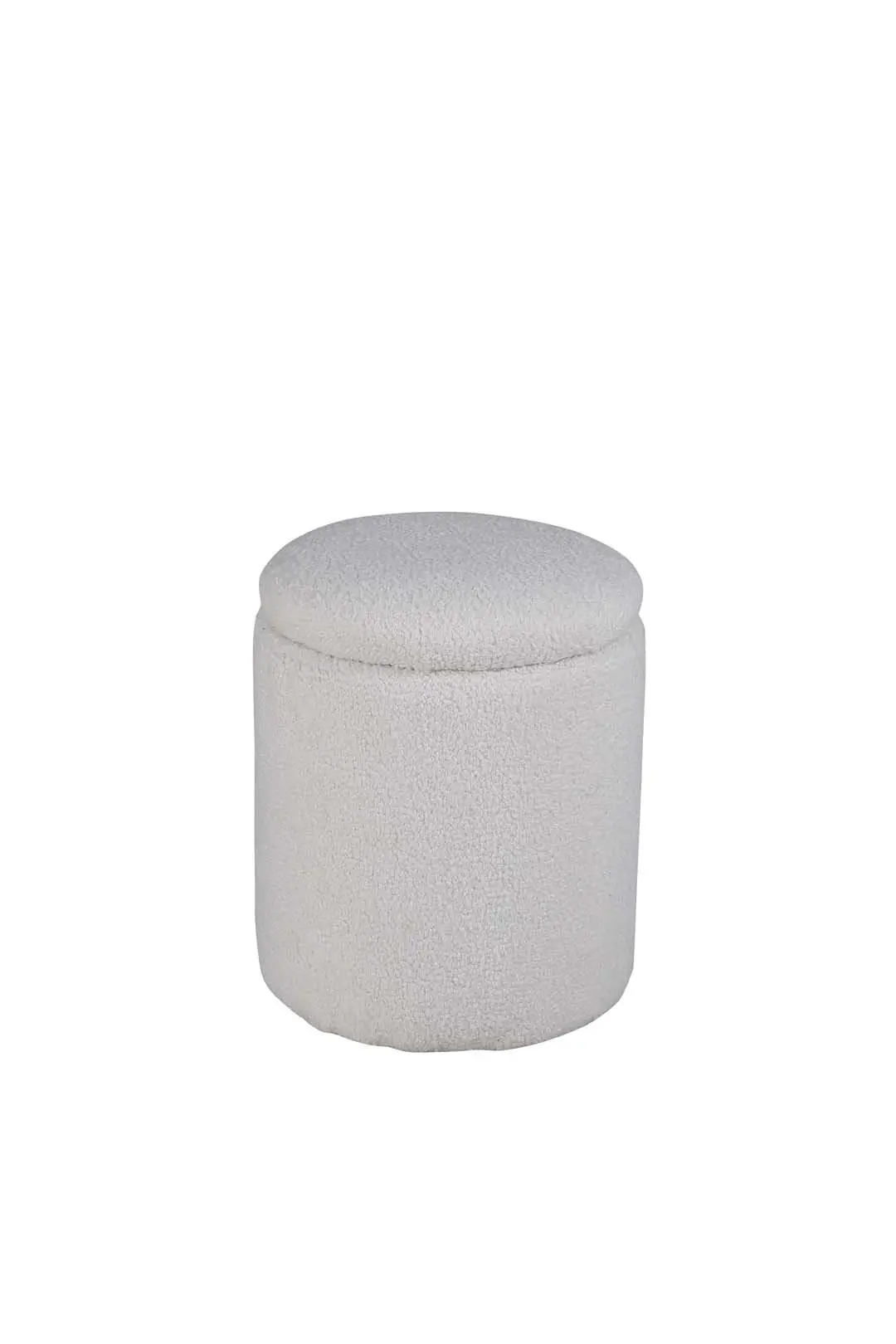 Limpen puff Ø32cm med lagring hvit.