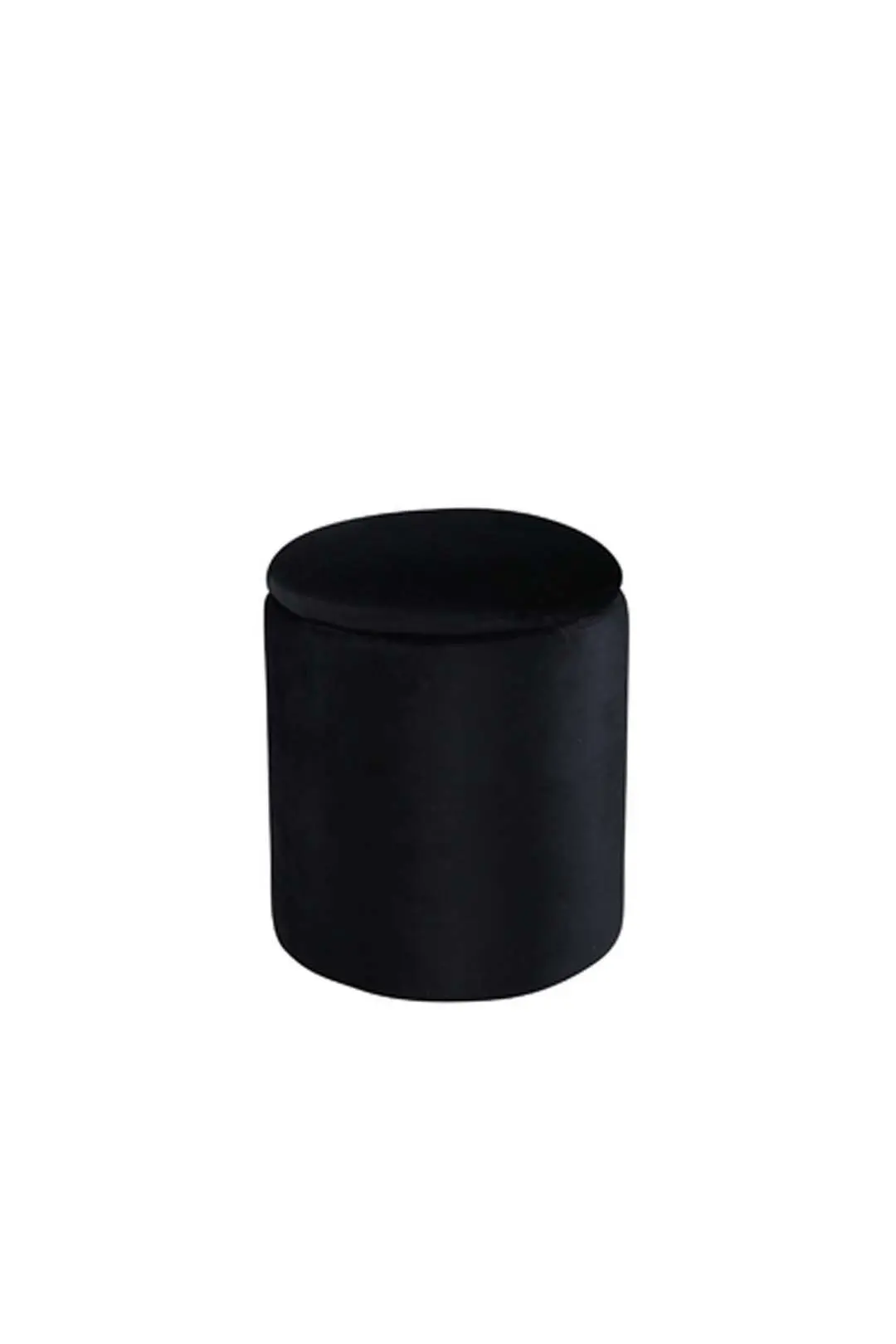 Limpen puff Ø32cm velour med lagring svart.