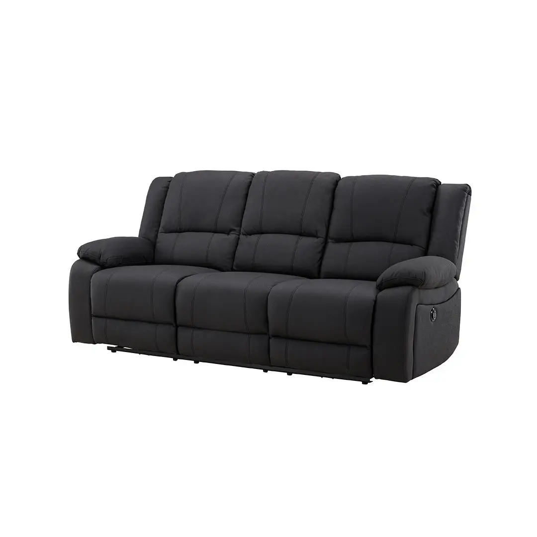 Singapore sofa 3-seter recliner svart.