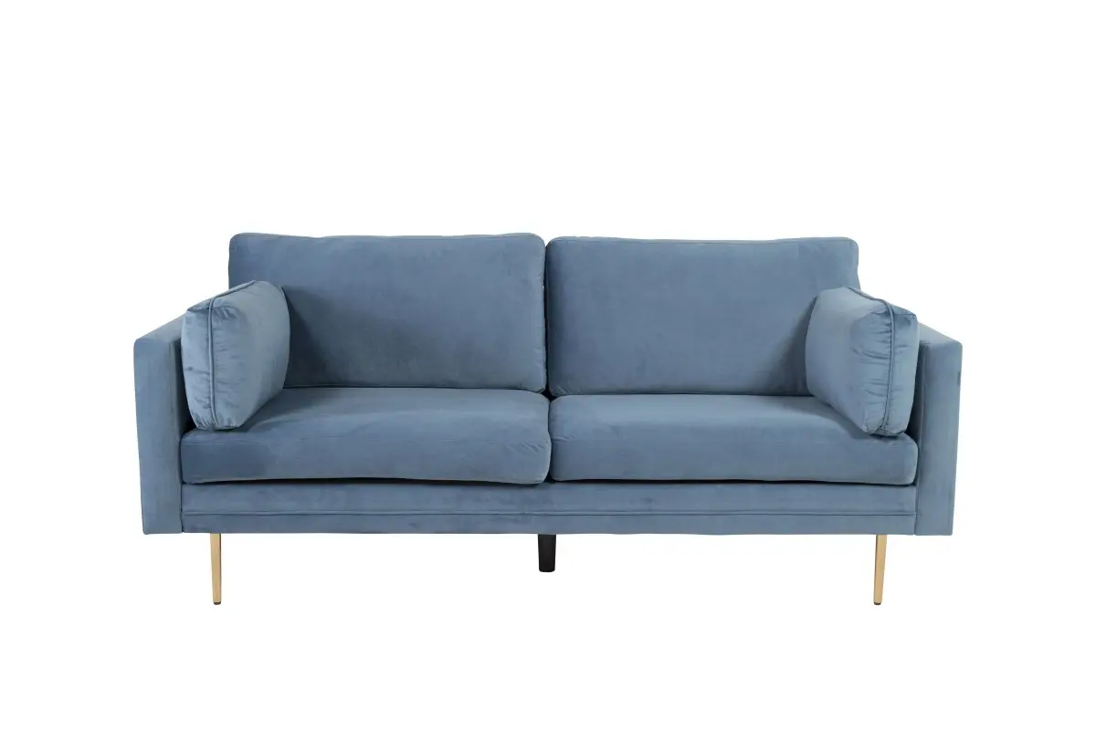 Boom sofa 3 seter velour blå.