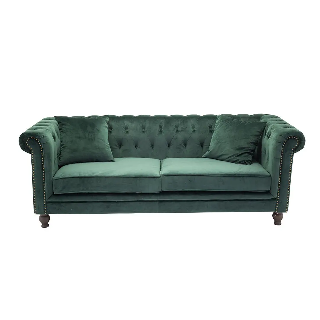 Velvet sofa 3-seter velur grønn.
