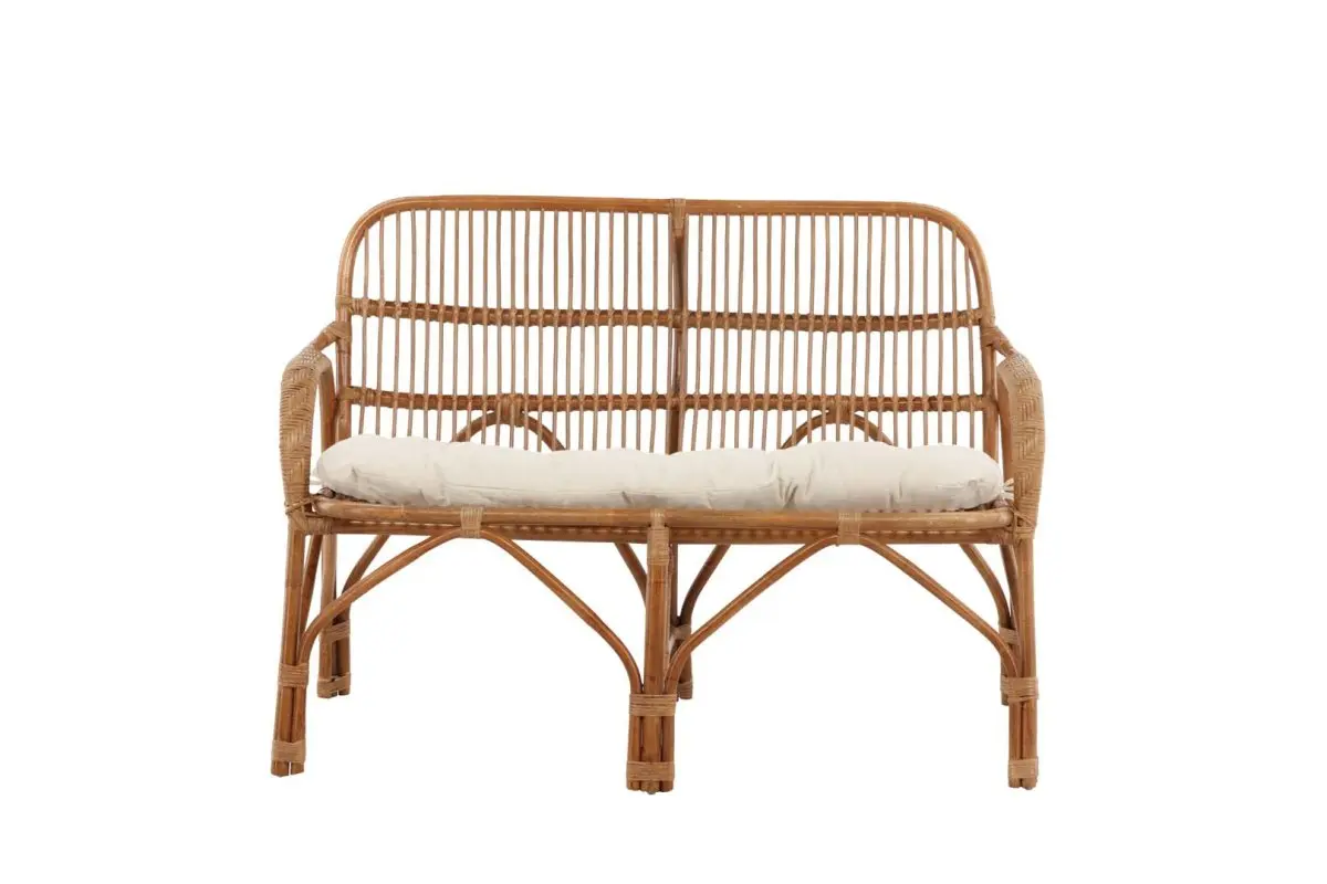 Nella hagesofa med hagepute 2 seter natur.
