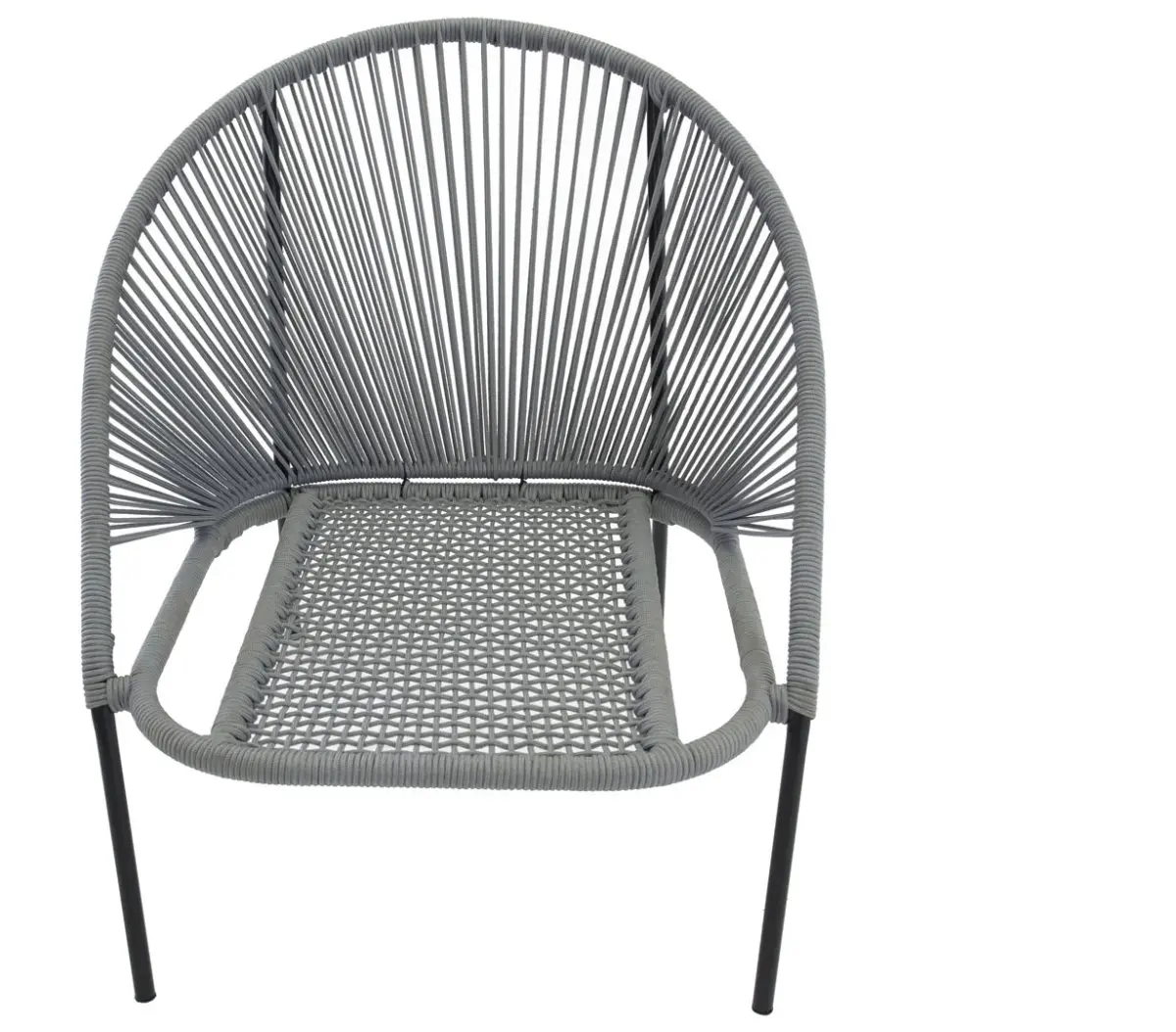 Lindos lounge chair inkl. pute, stabelbar svart, grå.