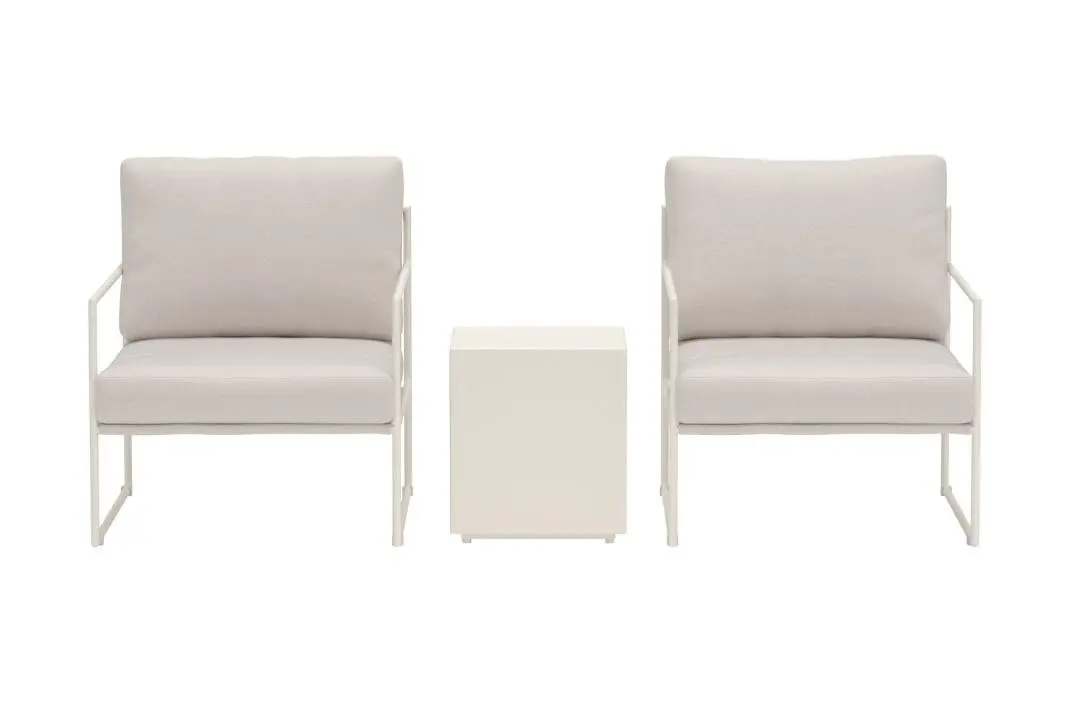 Lissabon loungesett 1 bord, 2 lenestoler beige.
