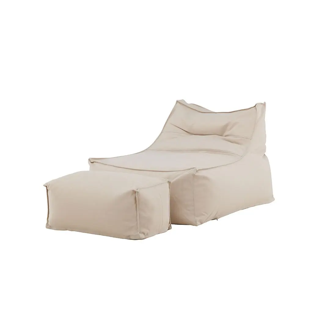 Redang bønnepose stol med puff til hagen beige.