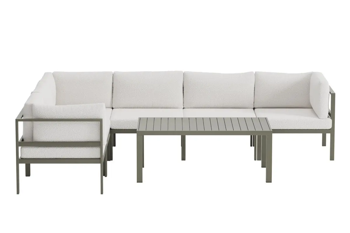 Copacabana loungemøbler hjørnesofa 3+3 seter og salongbord brun.
