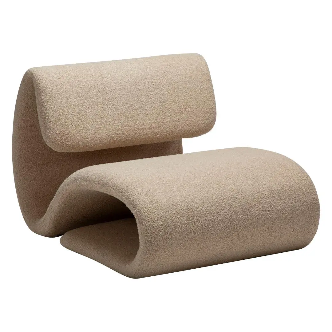 Dubna Dan-Form lenestol boucl&eacute; offwhite.