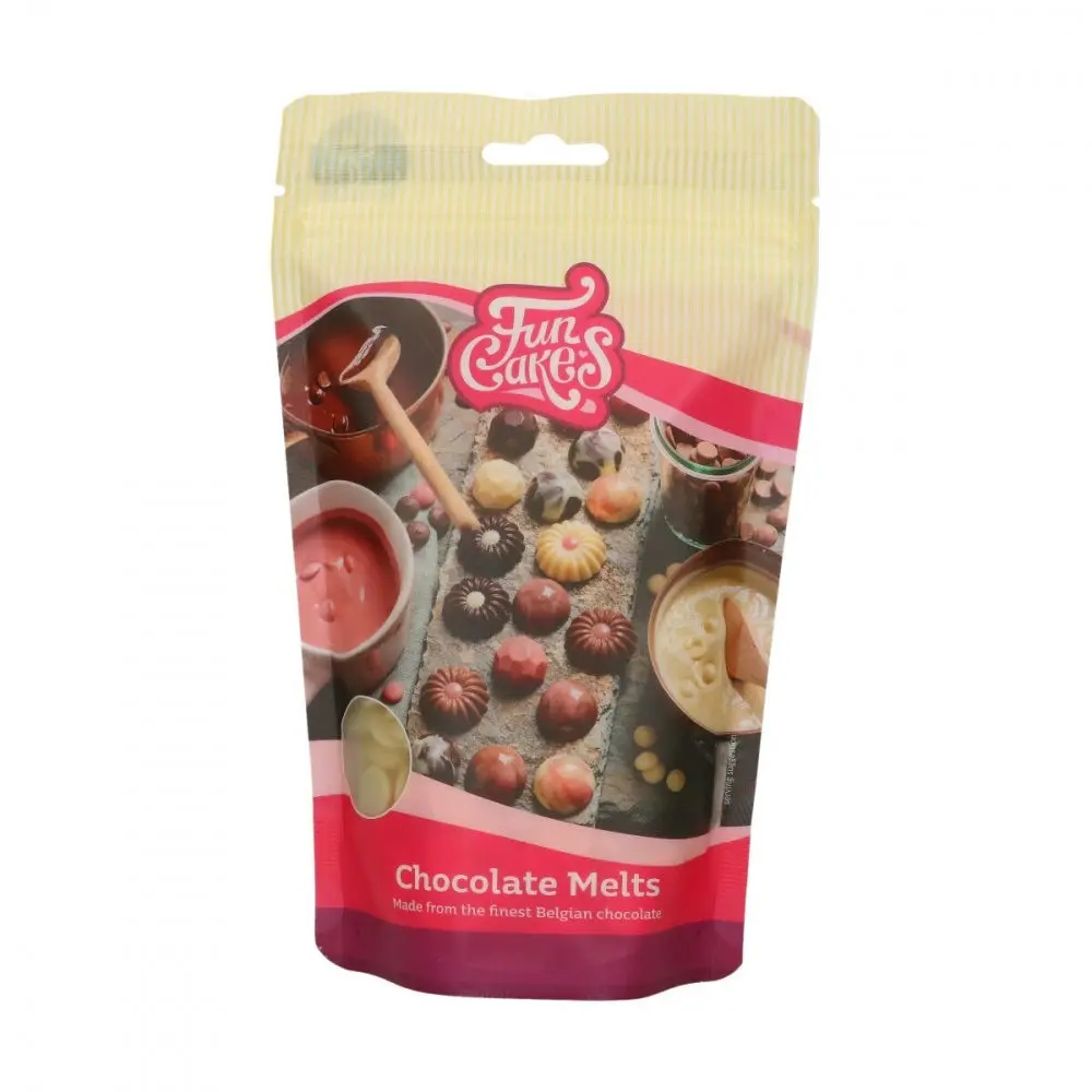 FunCakes Sjokolade Melts -Hvit sjokolade- 350g