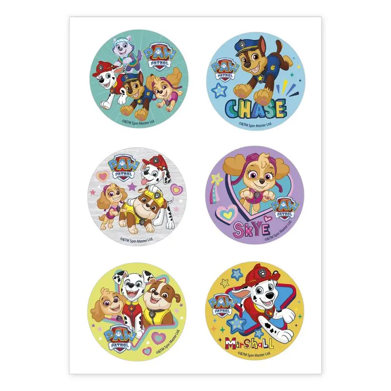 Spiselige Cupcakedekorasjoner uten sukker -Paw Patrol- 5,8cm