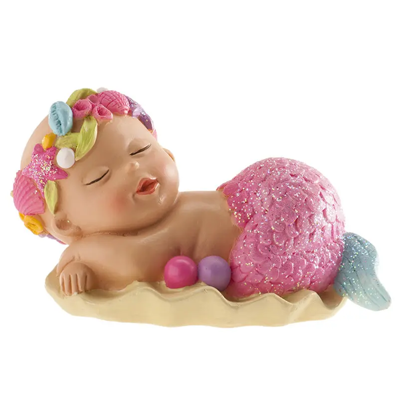 Kaketopp baby -Sovende jente med havfruehale- 6cm