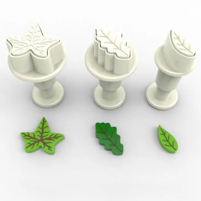 Dekofee Miniutstikker med stempel Blader sett/3