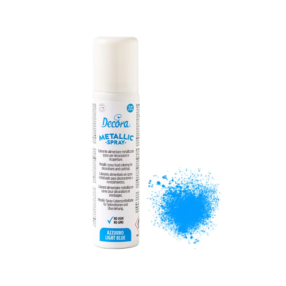 Decora Metallic spiselig fargespray Blå 75ml (B.F. 01.09.2026)