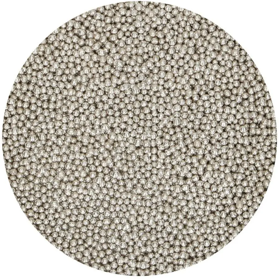 FunCakes Sugarpearls 2 mm -Metallic Silver- 80g