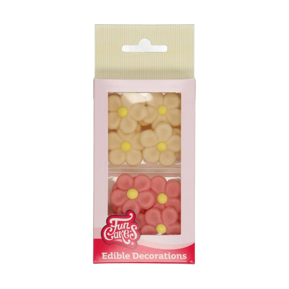 FunCakes Spiselig pynt Marsipan Hvite/Rosa blomster pk/12