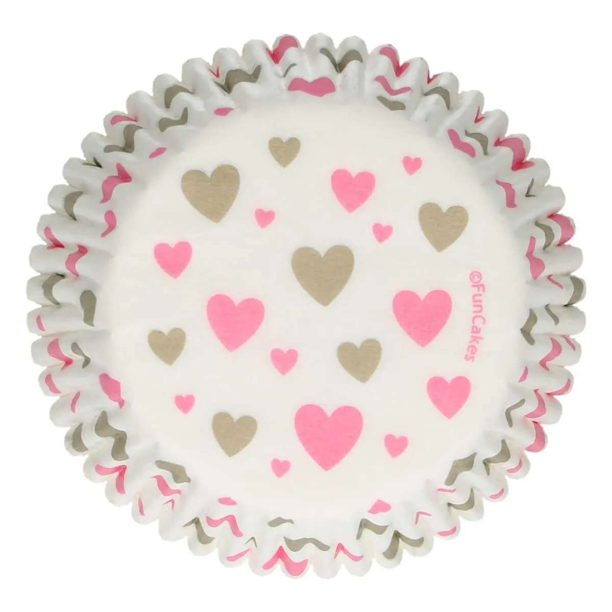 FunCakes Muffinsformer Hjerter -rosa og beige- pk/48