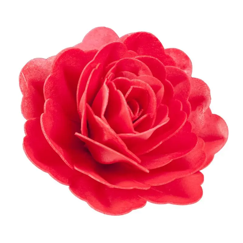 Spiselig Kakepynt Stor Rose -Rød- 12,5cm